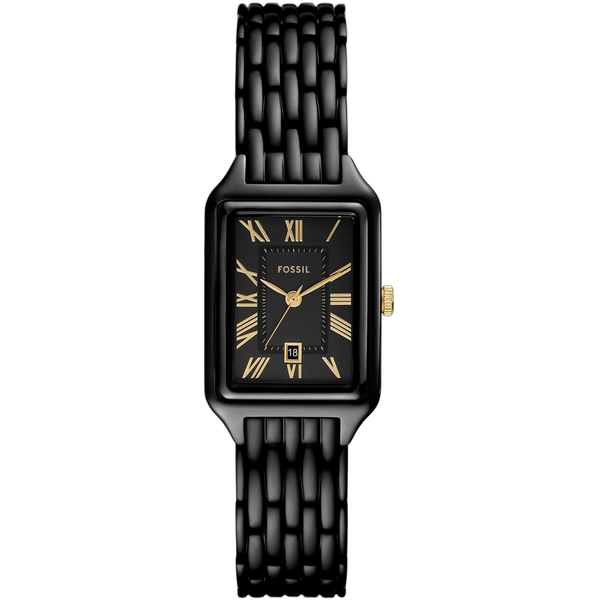Fossil Stainless steel case and bracelet watch in black