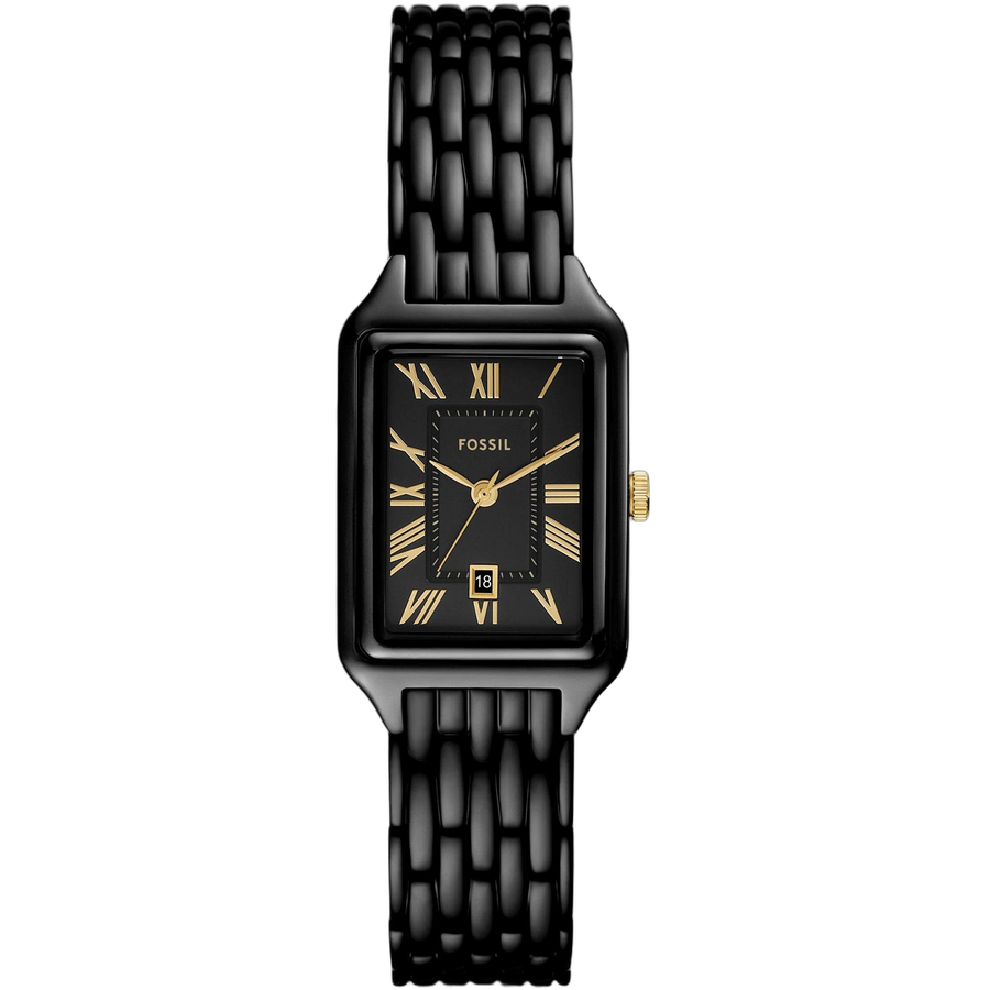 Fossil Stainless steel case and bracelet watch in black
