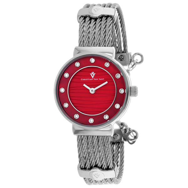 Christian Van Sant Stainless steel case watch in red