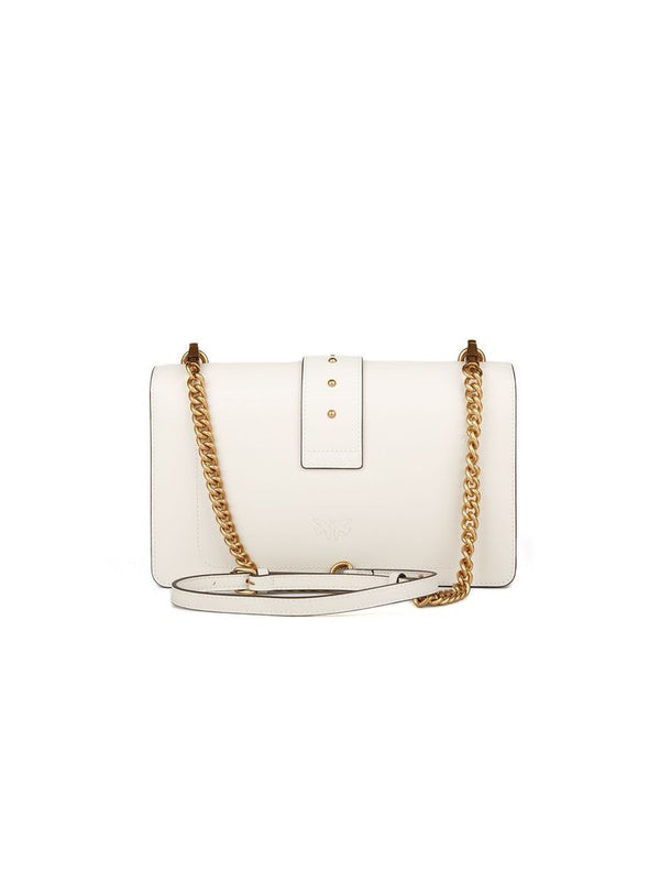 Pinko 100% Goat Leather crossbody bag in white