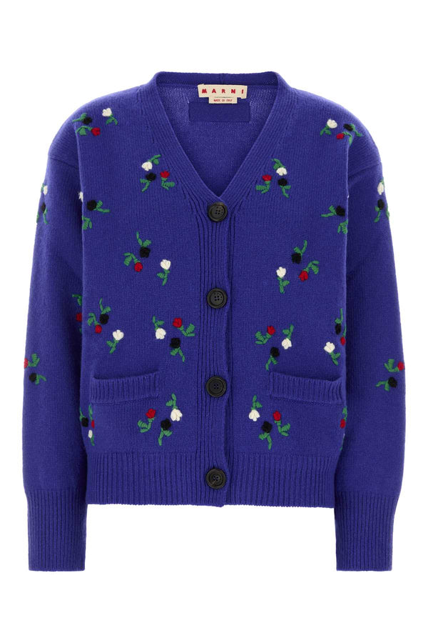Marni 90% Virgin wool cardigan in blue