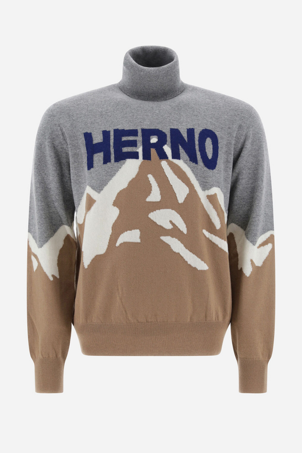 Herno Wool and Cashmere Blend sweater in camel
