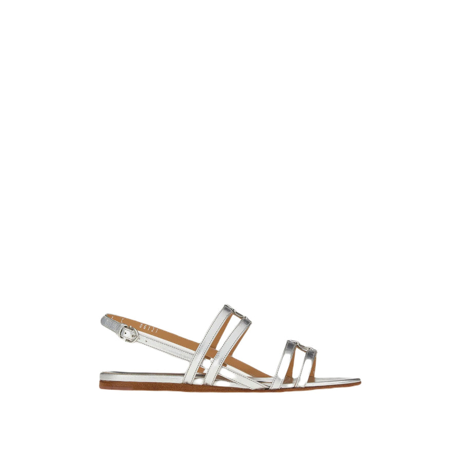 Ferragamo Leather sandals in silver