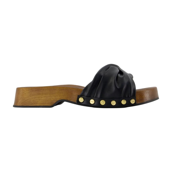 Ganni calfskin mule in black
