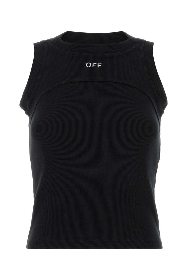 Off-White Stamp 97% Cotton tank top in black