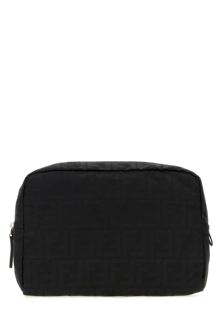 Embroidered Fabric Medium Beauty Case Nero