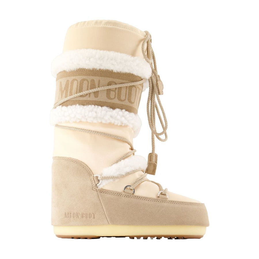 Icon Pearly Plus Boots - Moon Leather Beige Cowhide Shoes /