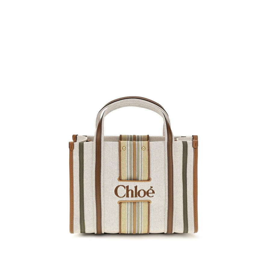 Beige Cotton Shoulder Bag