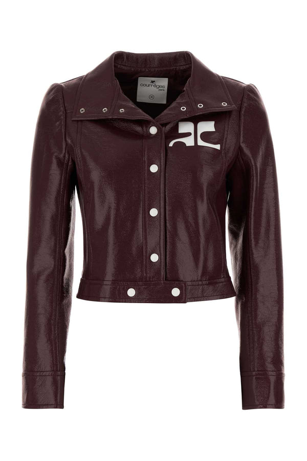 Courreges Vinyl Exterior: 88% Cotton 10% Polyurethane 2% Elastane; Lining: 100% Cupro blazer in purple