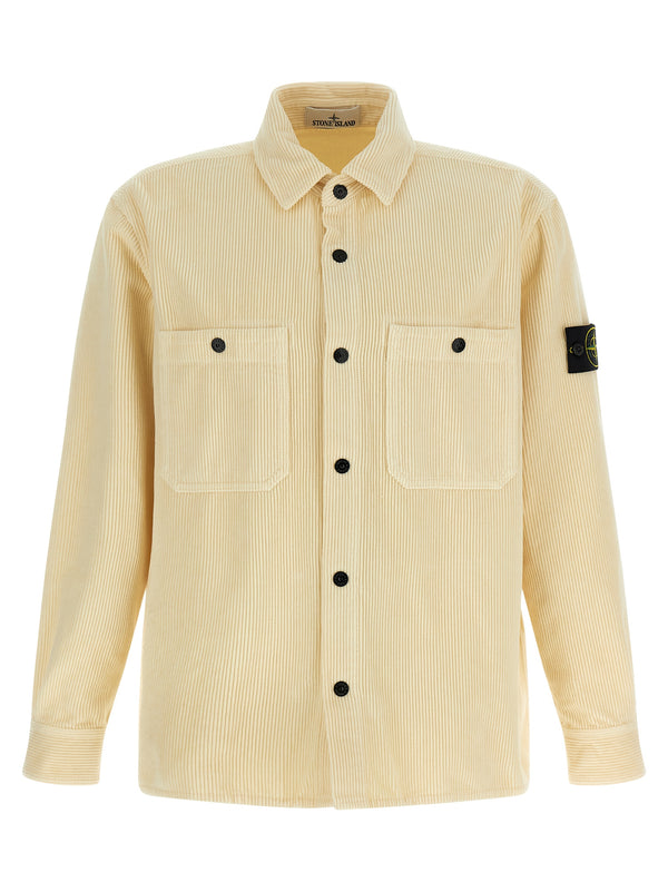 Stone Island 100% Cotton overshirt in beige