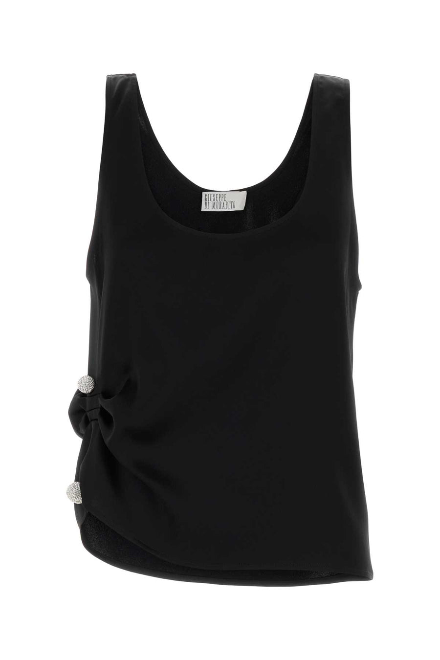 Black Satin Top Maglie
