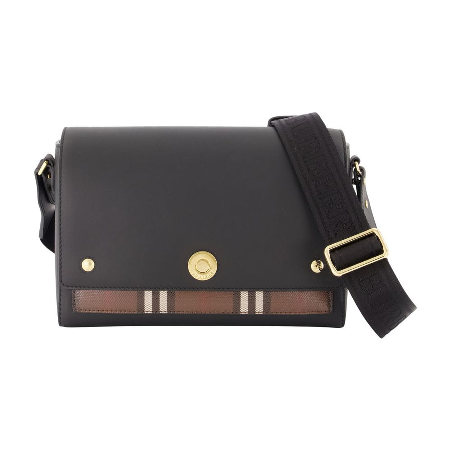 Ll Medium Note Vvv Shoulder Bag - Burberry Leather Black Calfskin / Crossbodies