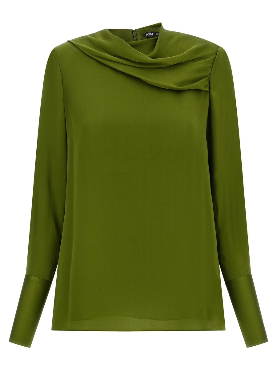 Tom Ford 100% Silk blouse in green