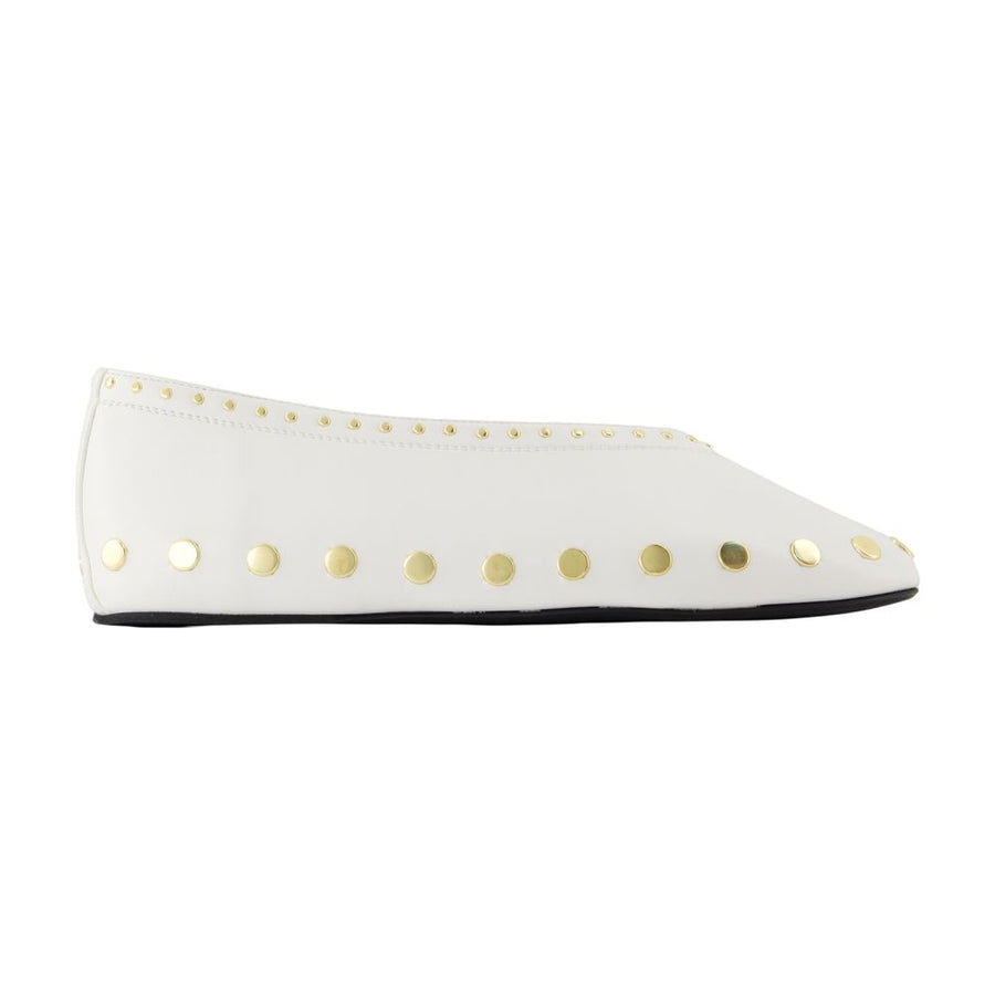 Ganni cotton flat in white