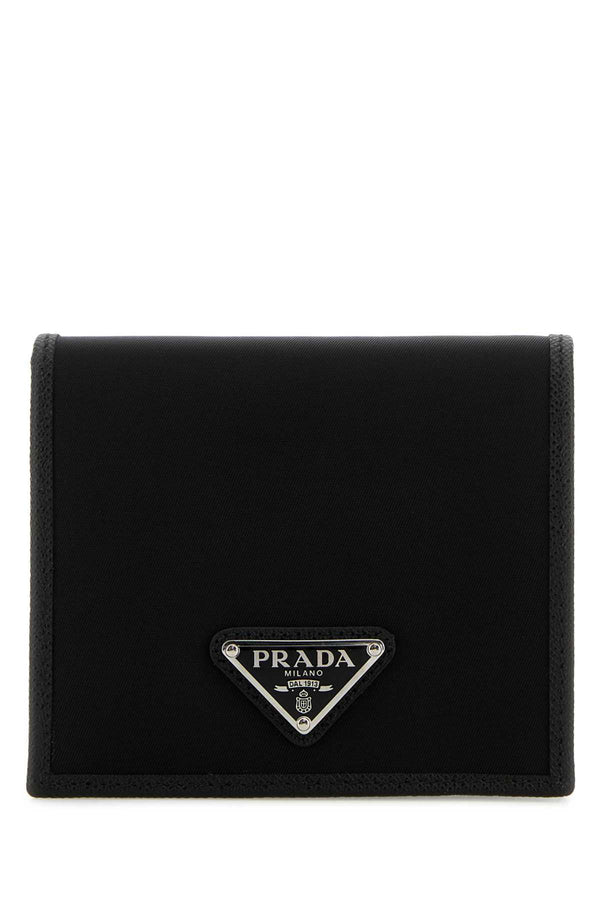 Prada 100% recycled polyamide nylon wallet in black