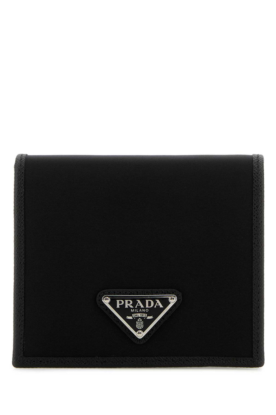Prada 100% recycled polyamide nylon wallet in black
