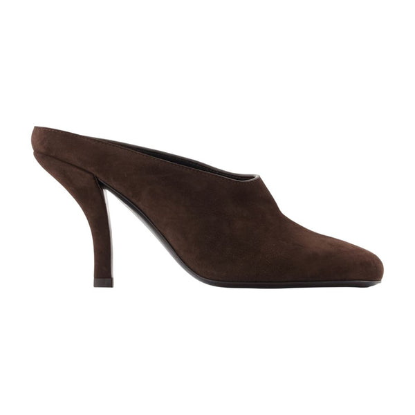 Contour Mules - Toteme Leather Brown Calfskin Shoes /