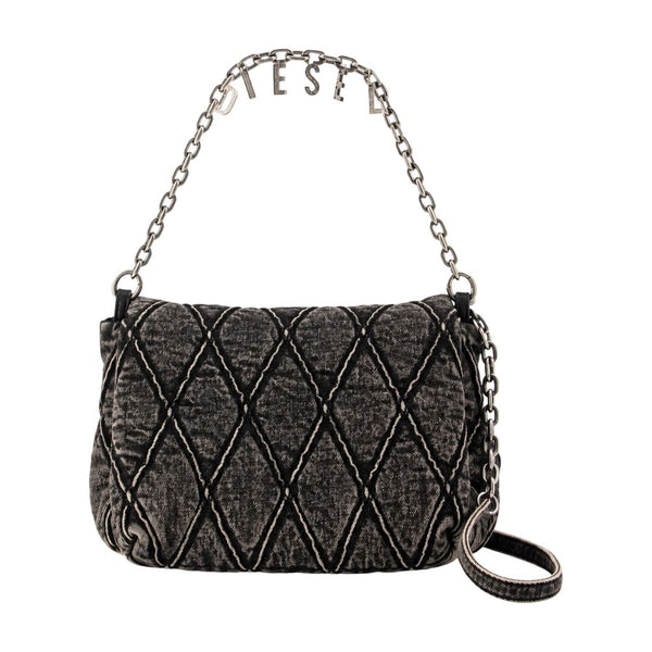 Charm D Medium Shoulder Bag - Diesel Cotton Black / Shoulder-hobo-bags