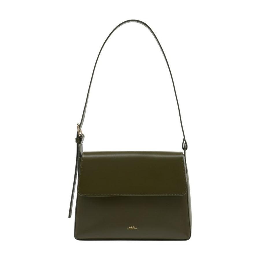 A.P.C. Calfskin shoulder bag in khaki