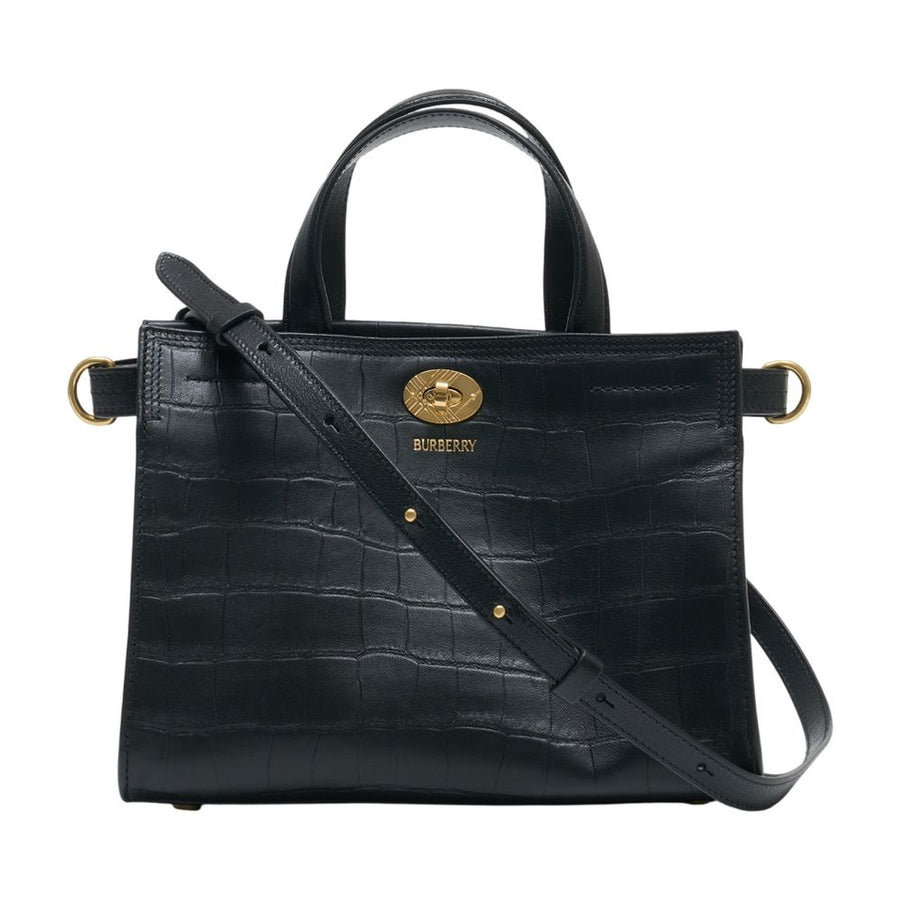 Burberry lambskin top handle bag in black