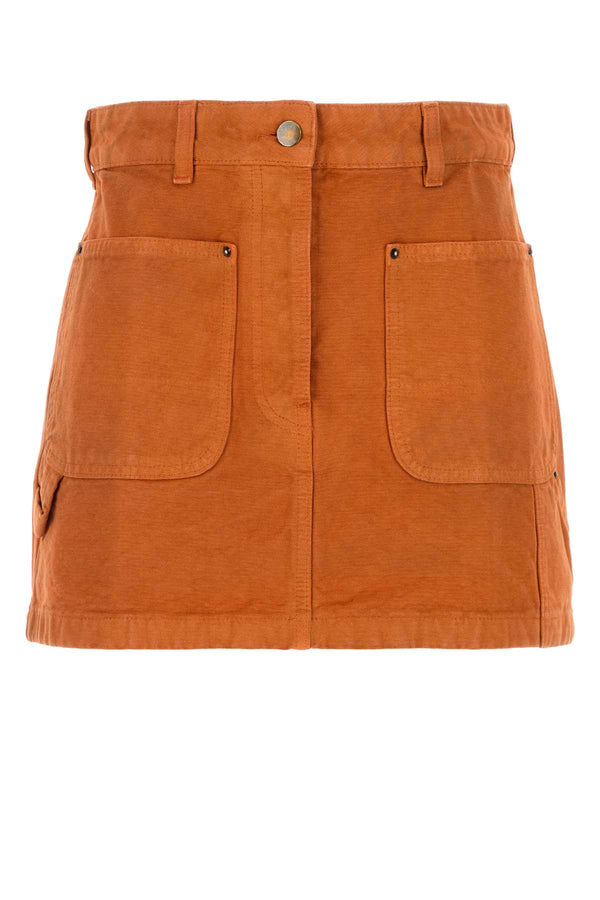 Prada 100% Cotton skirt in orange