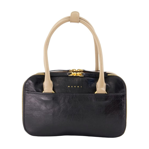 Marni calfskin shoulder bag in black