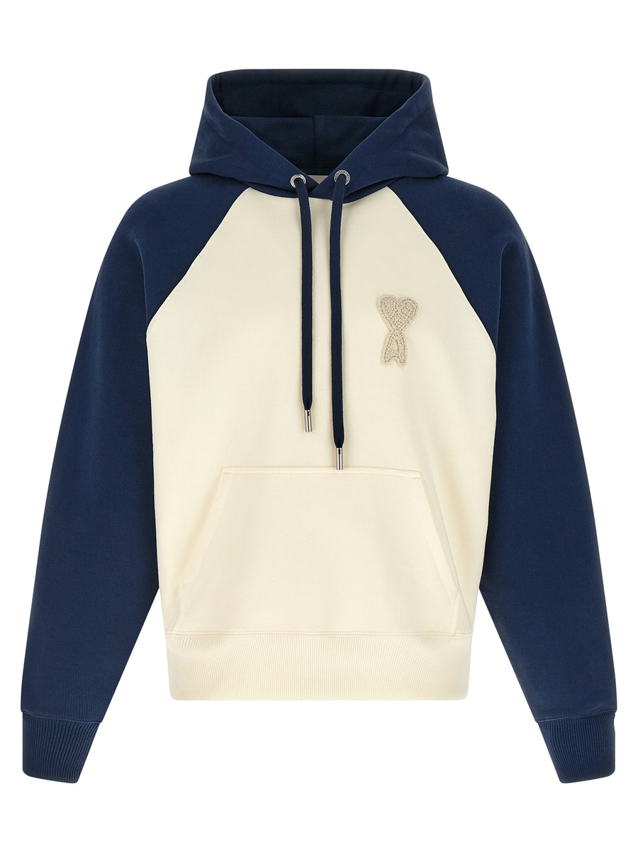 AMI Paris 100% Cotton hoodie in navy