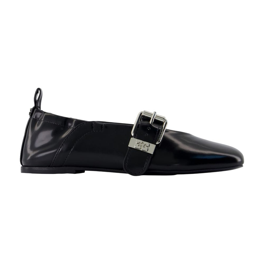 Ganni Synthetic ballerina flat in black