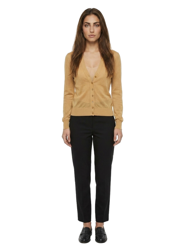 Yellow Cotton Cardigan Clothing