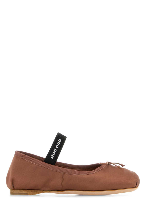 Miu Miu 32% Silk ballet flat in brown