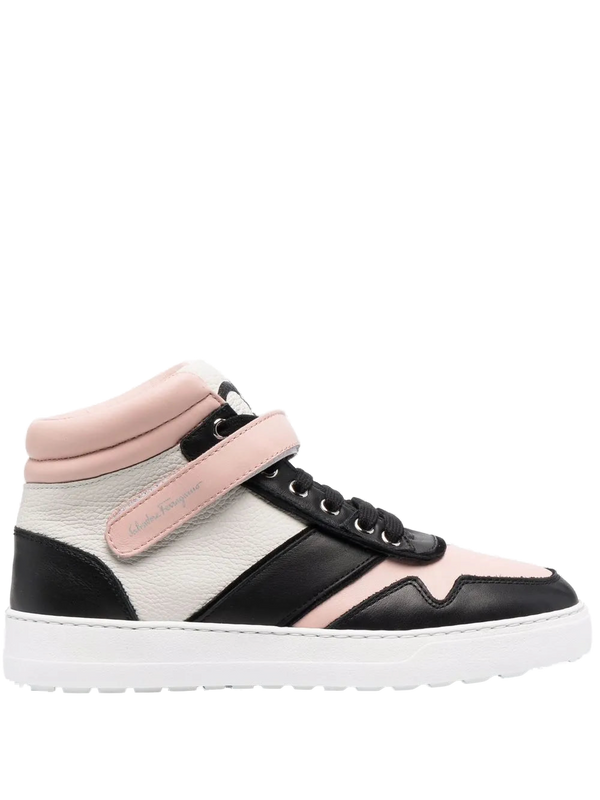 Ferragamo Leather high-top sneaker in multicolor