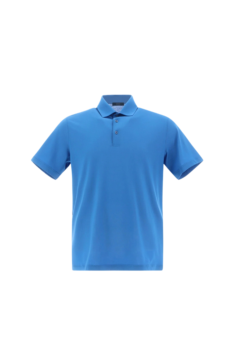 Herno 100% CO polo in blue