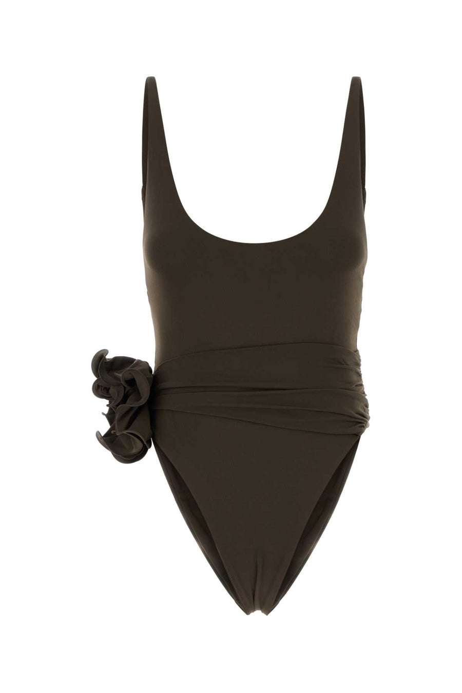 Brown Stretch Nylon Swimsuit Maglie