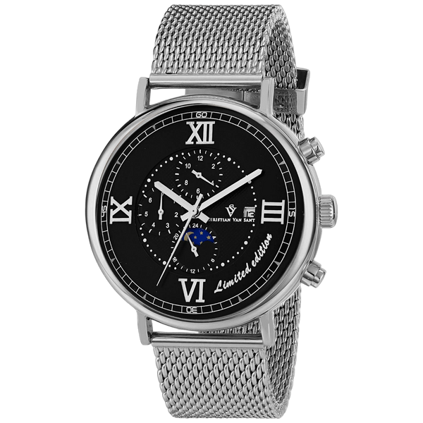 Christian Van Sant Stainless steel case watch in black