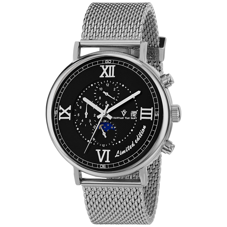 Christian Van Sant Stainless steel case watch in black