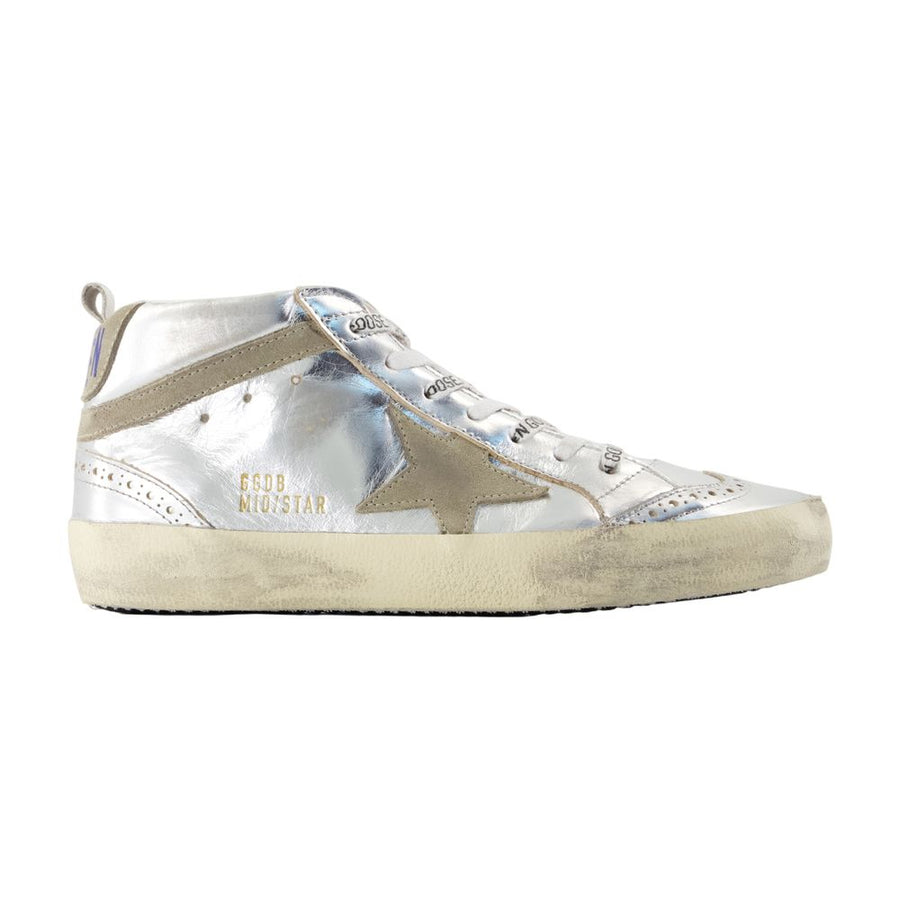 Golden Goose Deluxe Brand Calfskin sneaker in silver