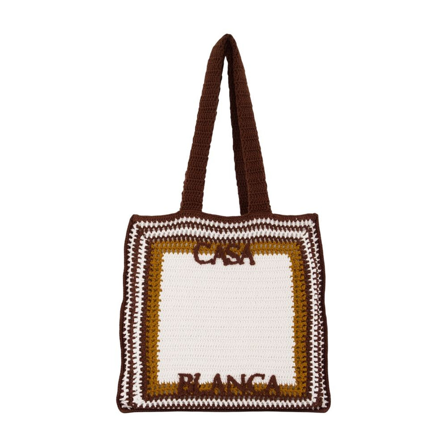 Casablanca cotton tote bag in brown
