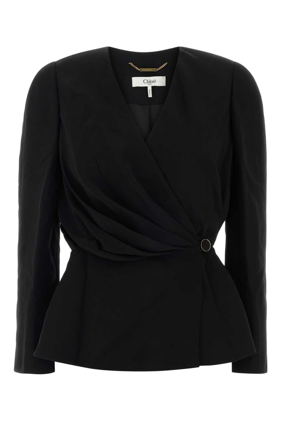 Chloé Exterior: 100% Viscose; Lining: 100% Silk blouse in black