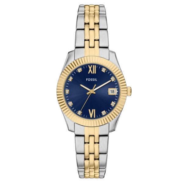 Fossil Stainless steel case and bracelet watch in blue