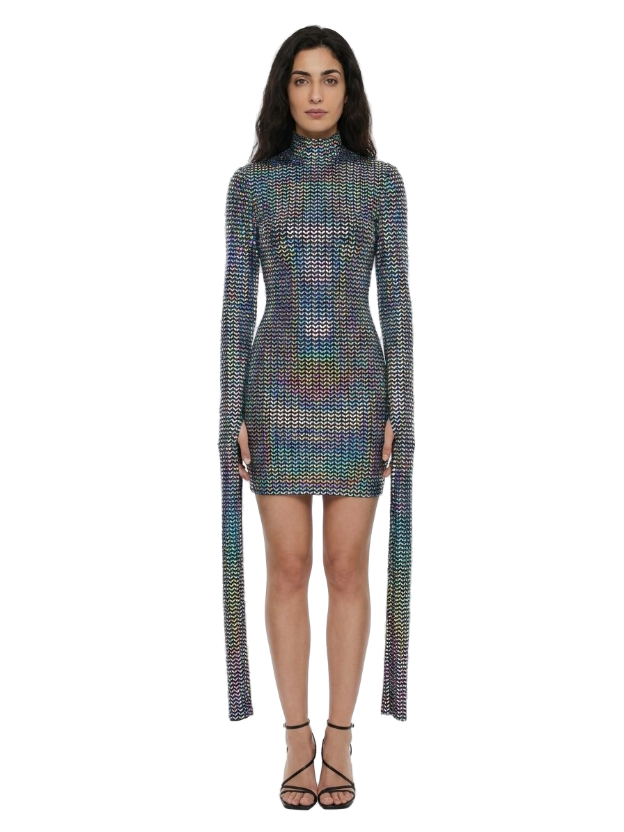 Silver Elastane Turtleneck Clothing