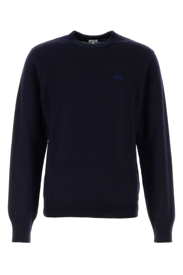 Midnight Blue Wool Blend Sweater Navy/blue Exterior: Nylon Maglieria