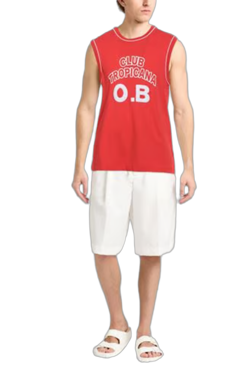 Orlebar Brown 100% Cotton tank top in red