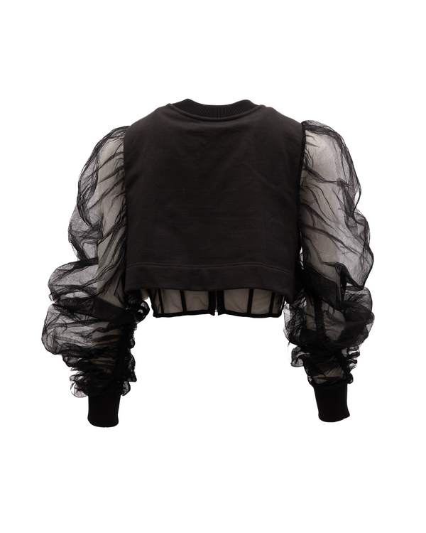 Women Cotton Longsleeved Croptop Black Clothing