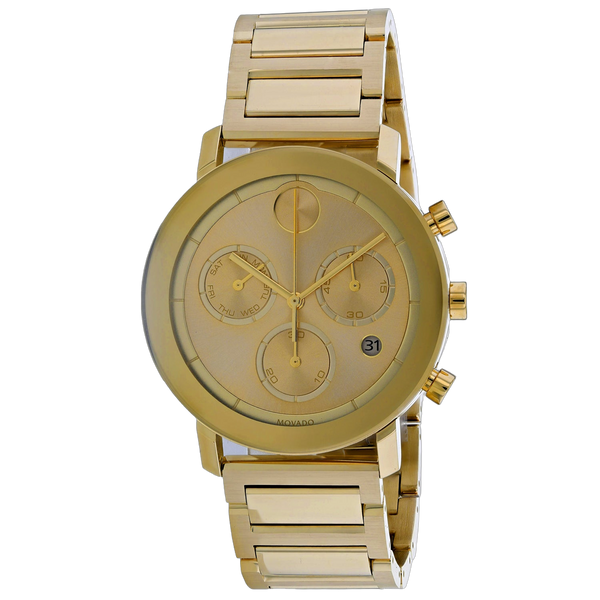 Movado Stainless steel case watch in gold