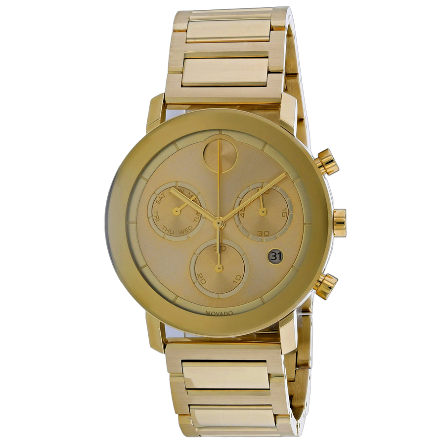 Movado Stainless steel case watch in gold