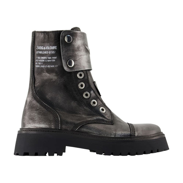 Zadig & Voltaire Calfskin ankle boot in black