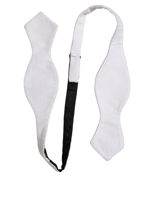 Dolce & Gabbana 100% Silk bow tie in white