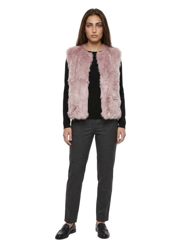 Pink Silk Sleeveless Jacket Clothing