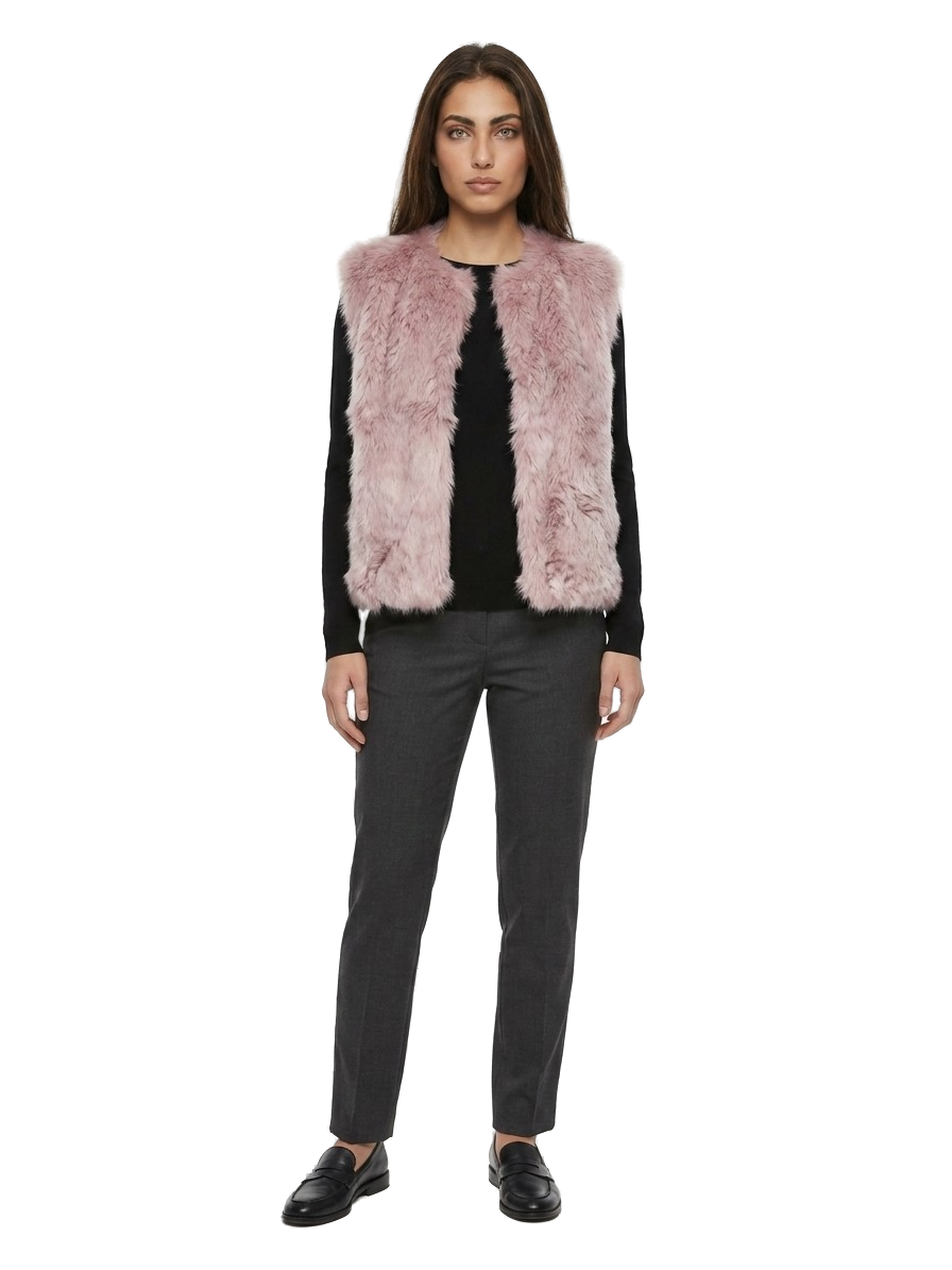 Pink Silk Sleeveless Jacket Clothing