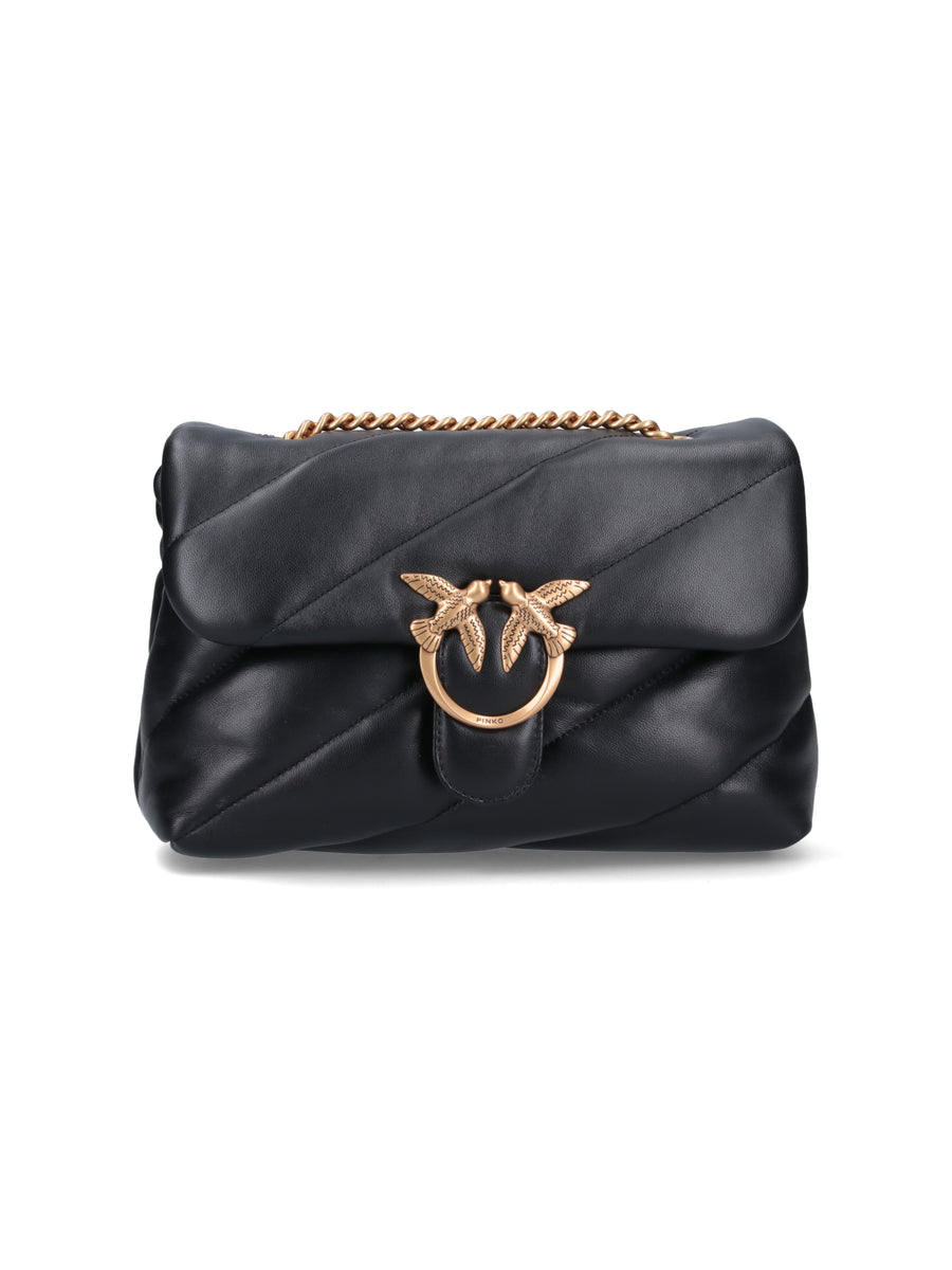 Pinko Outer: 70% Polyurethane shoulder bag in black